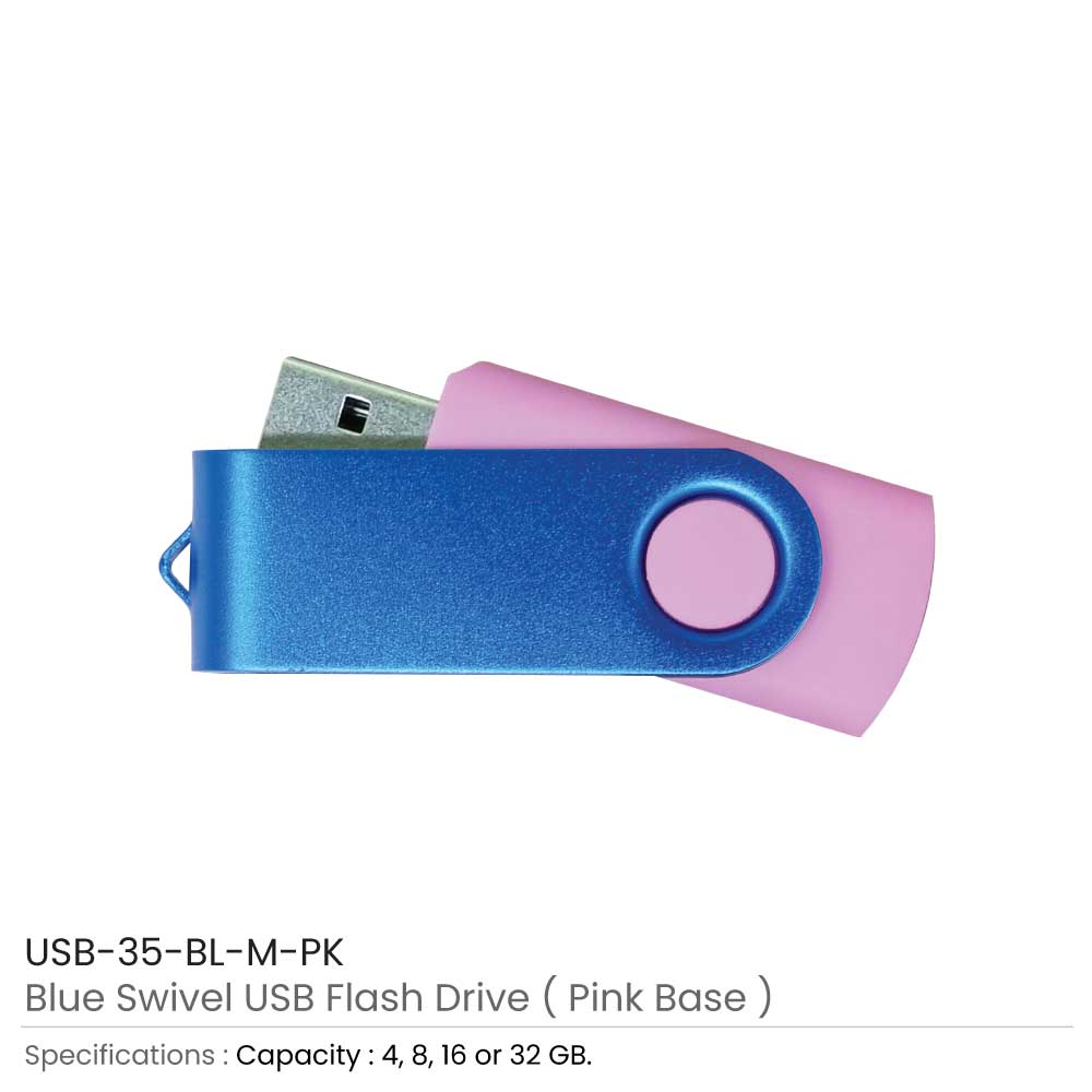 Matt Blue Swivel USB Flash Drives 5