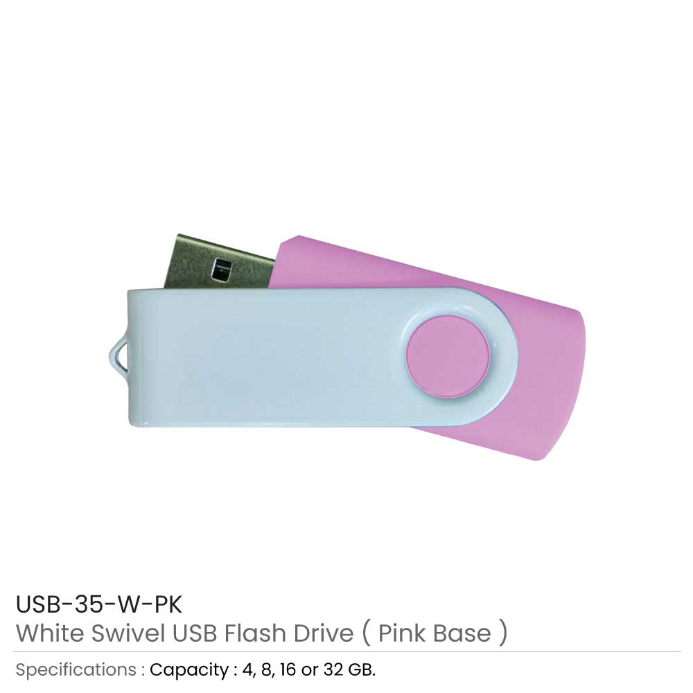 White Swivel USB Flash Drives 11