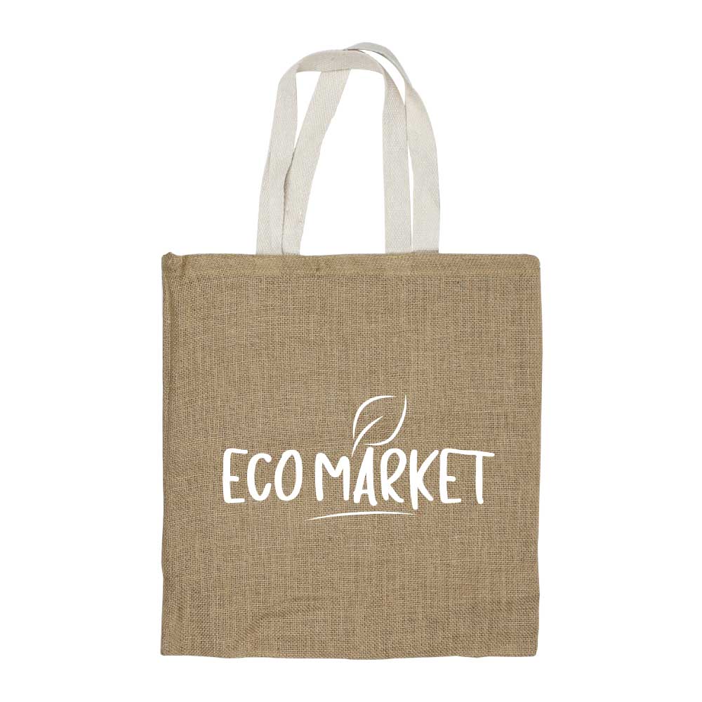 Jute Bags with White Handles, Long-lasting & Eco-friendly 2