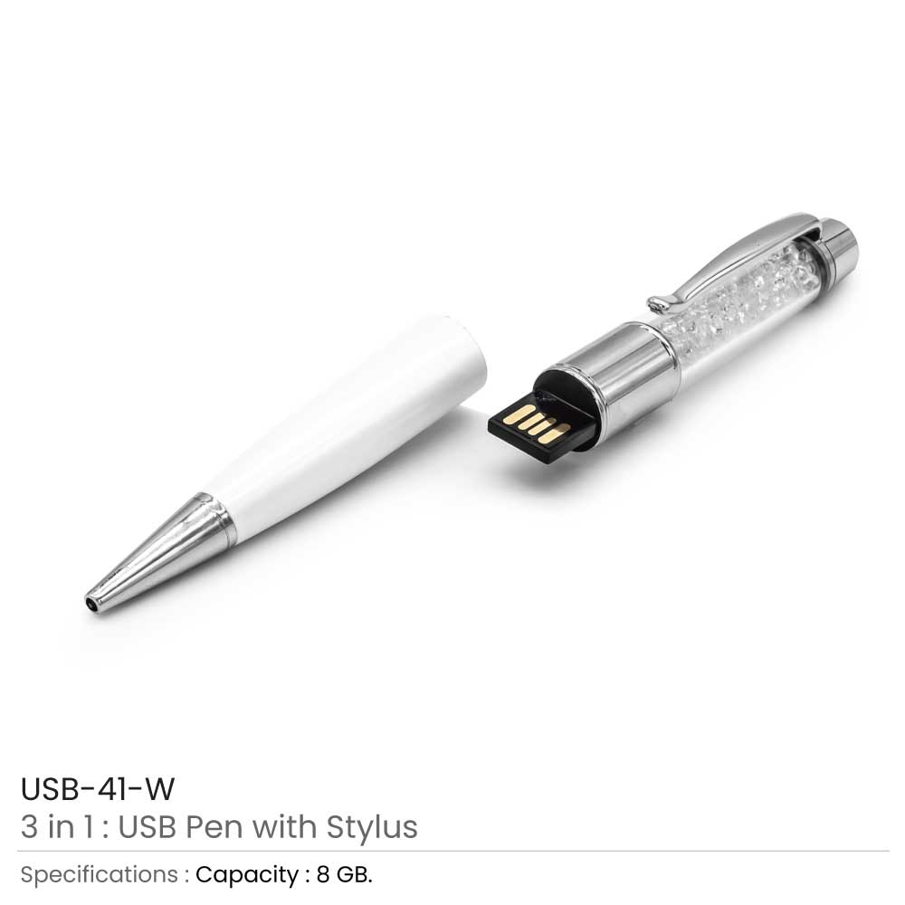 Crystal Pen USB with Stylus 3