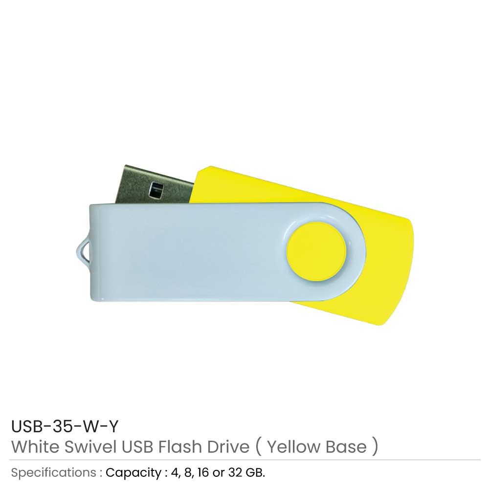 White Swivel USB Flash Drives 8