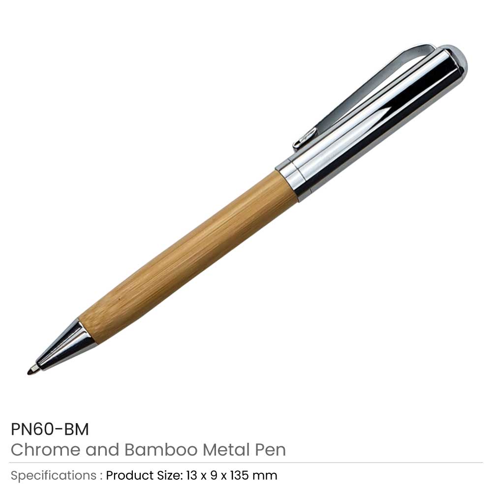 Chrome and Bamboo Metal Pens 3