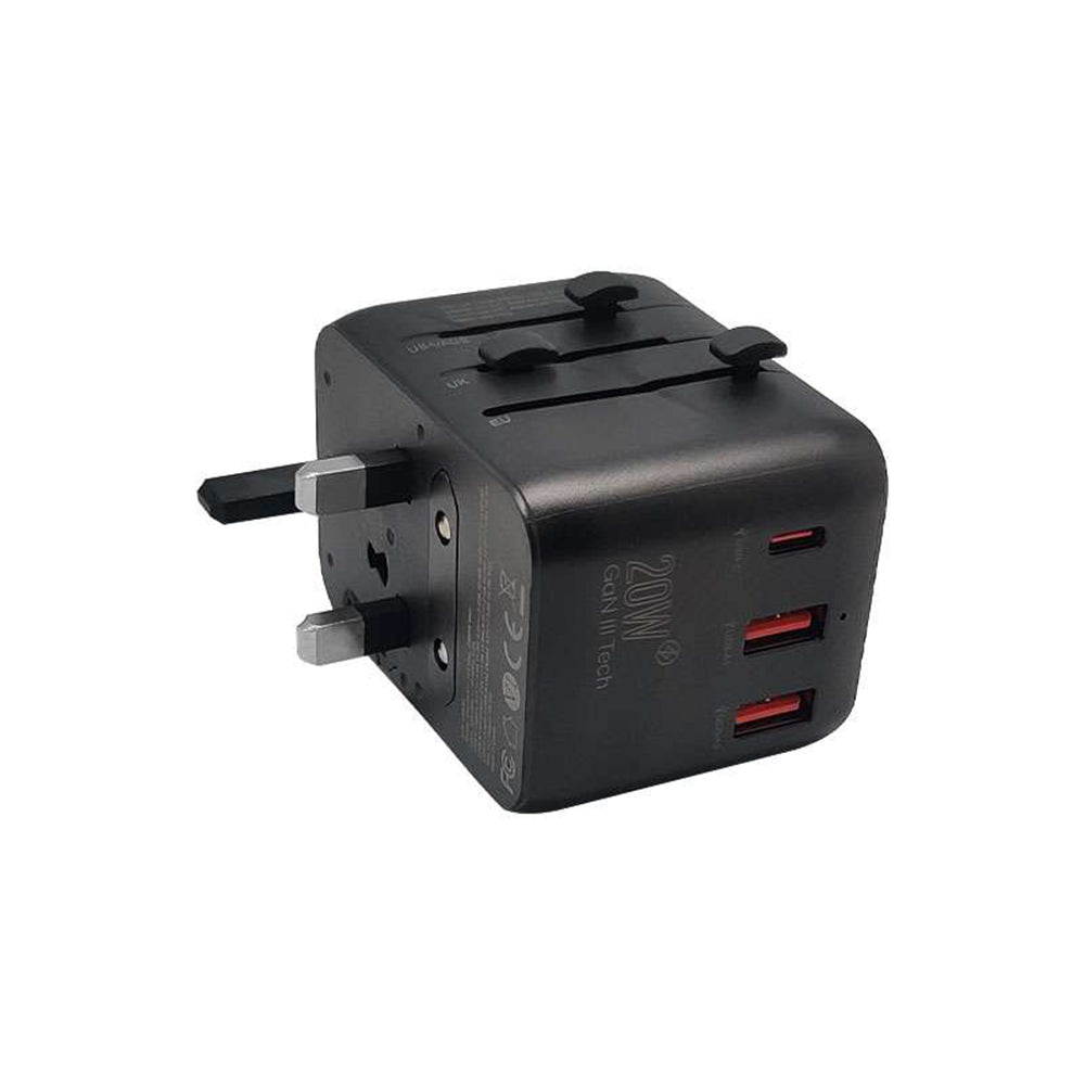World Travel Adapter with 20W PD 3