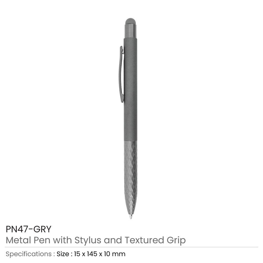 Stylus Metal Pens with Textured Grip 4