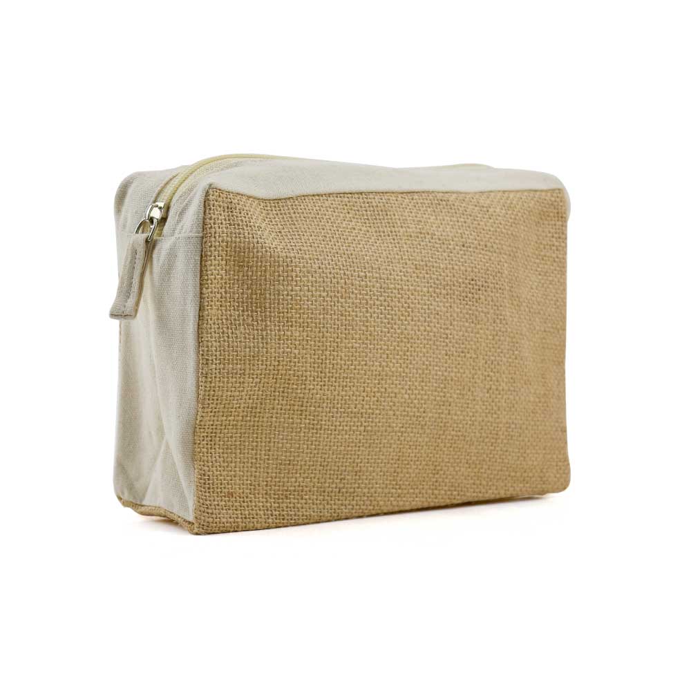 Natural Jute with Cotton Zipper Pouches 1