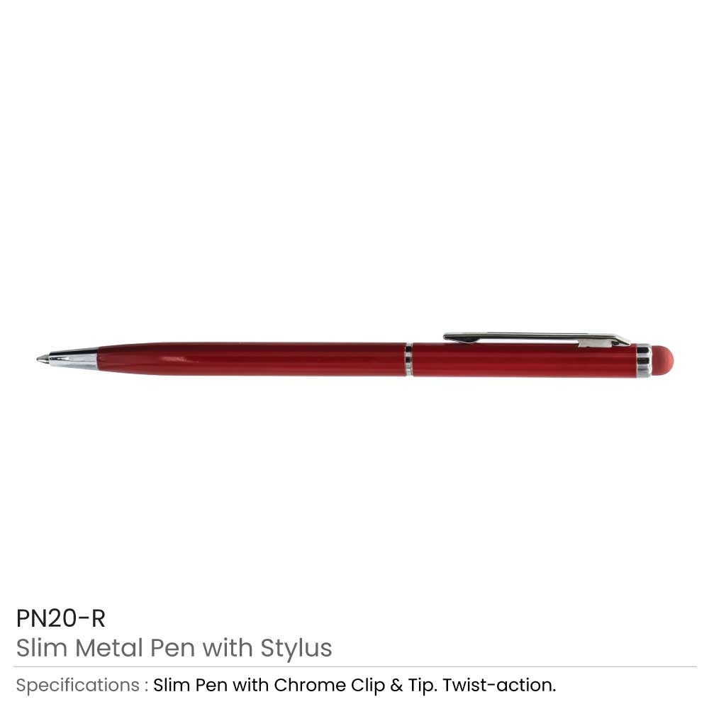 Slim Metal Pens with Stylus 6
