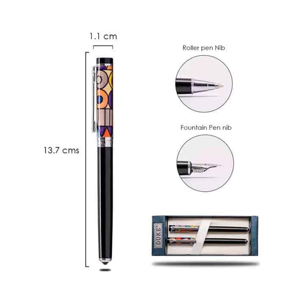 Colourful Fountain Pen & Roller Pen Set 2
