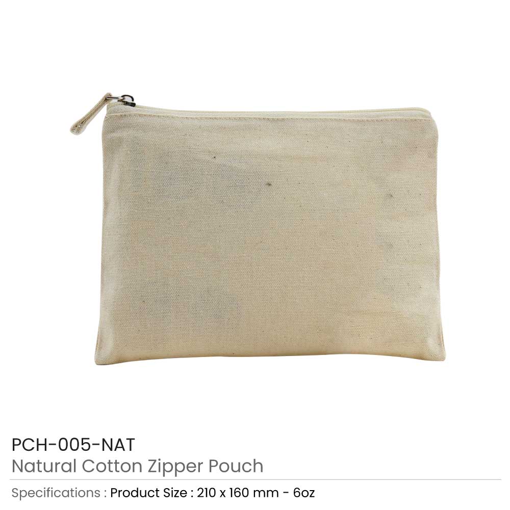 Multi-purpose Cotton Zipper Pouches 6 oz 3