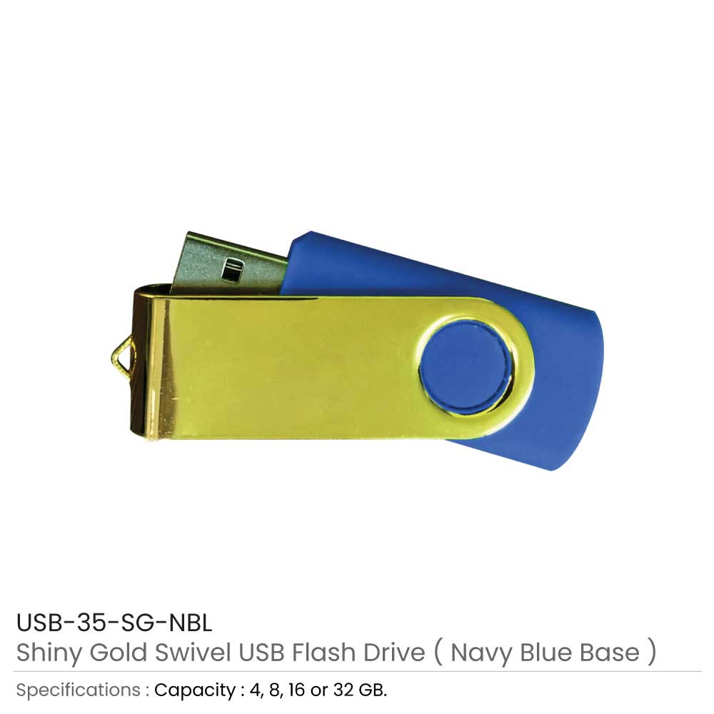 Shiny Gold Swivel USB Flash Drives 4