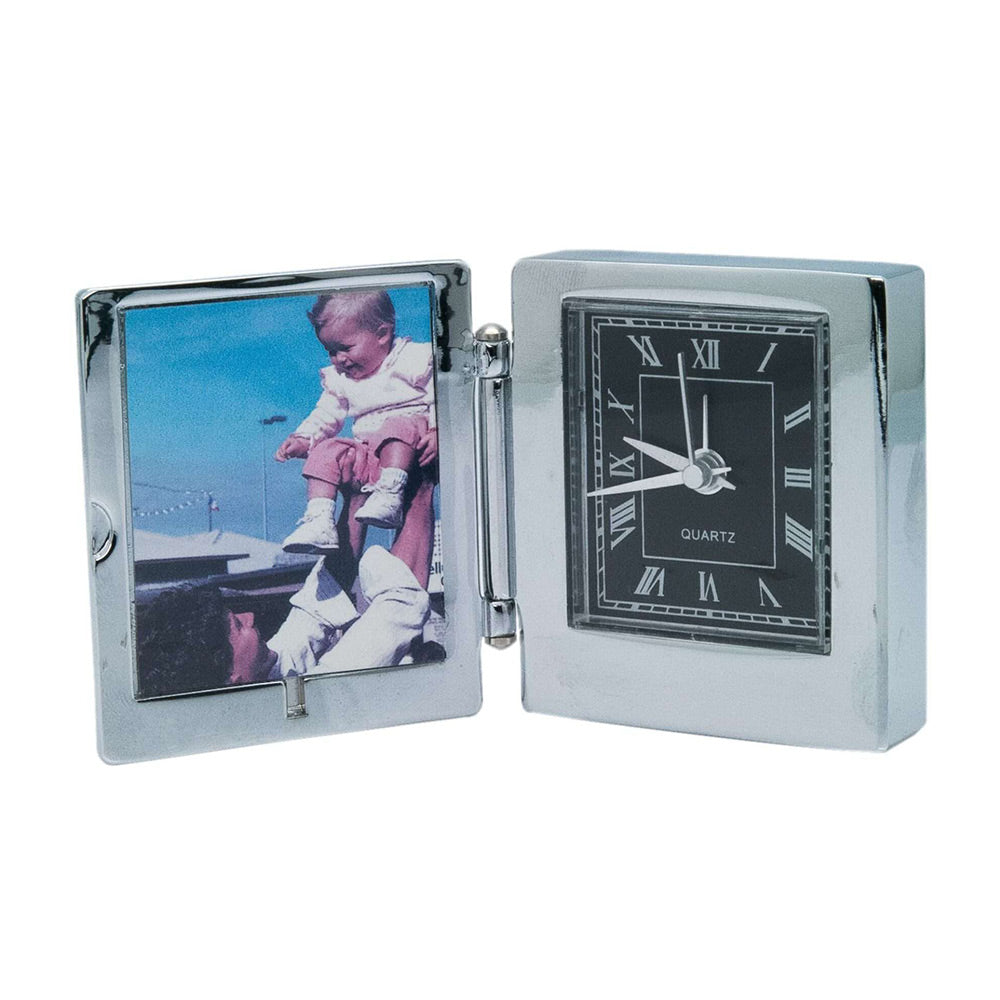 Solid Compact Folding Photo Frame Clock 1