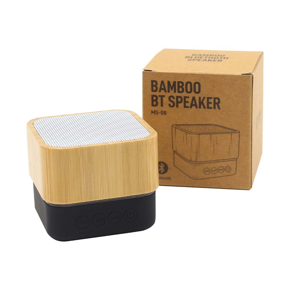 Cube Bamboo Bluetooth Speakers V5.0 4
