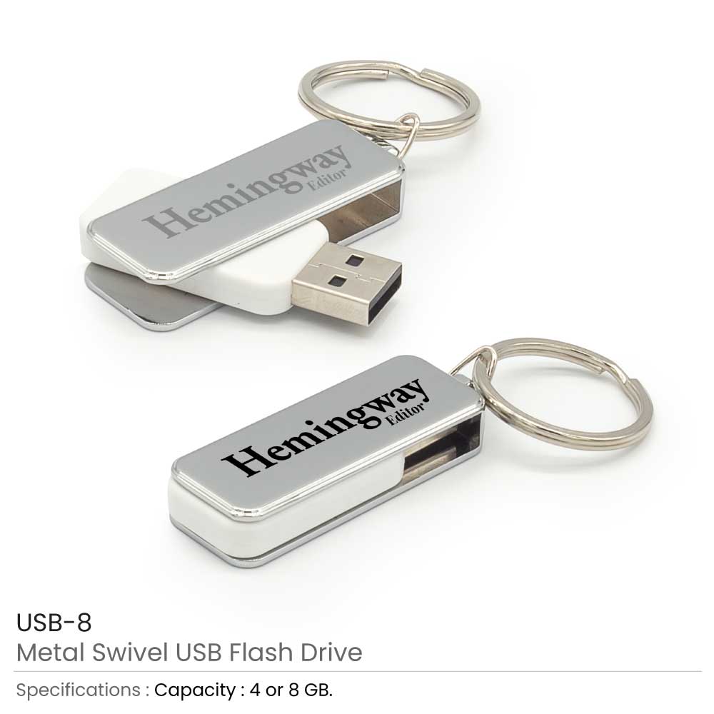 Metal Swivel USB with Key Holder 3