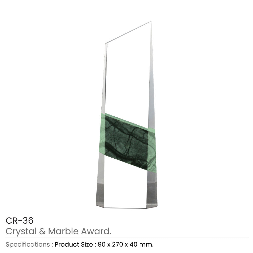 Vertical Crystal and Marble Awards in Hardboard Box 3