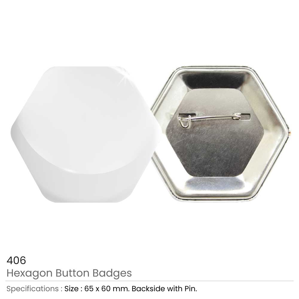Hexagon Button Badges 3