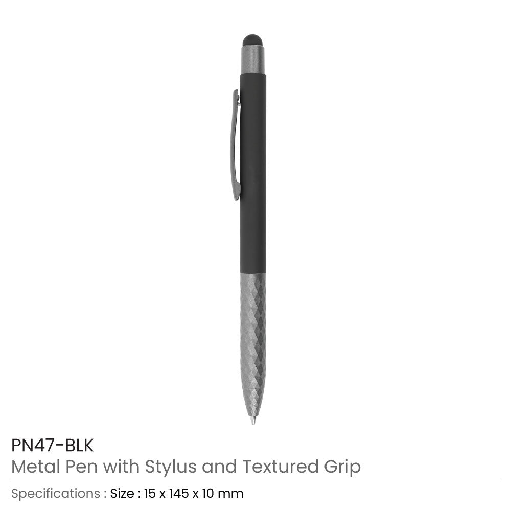 Stylus Metal Pens with Textured Grip 2