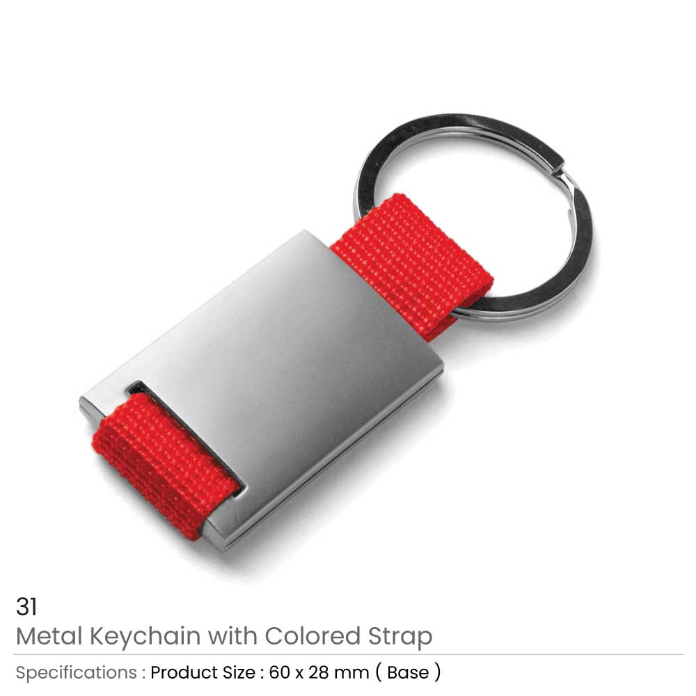 Metal Keychain with Strap 2