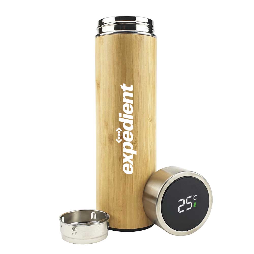 Bamboo Flask with Temperature Display 2