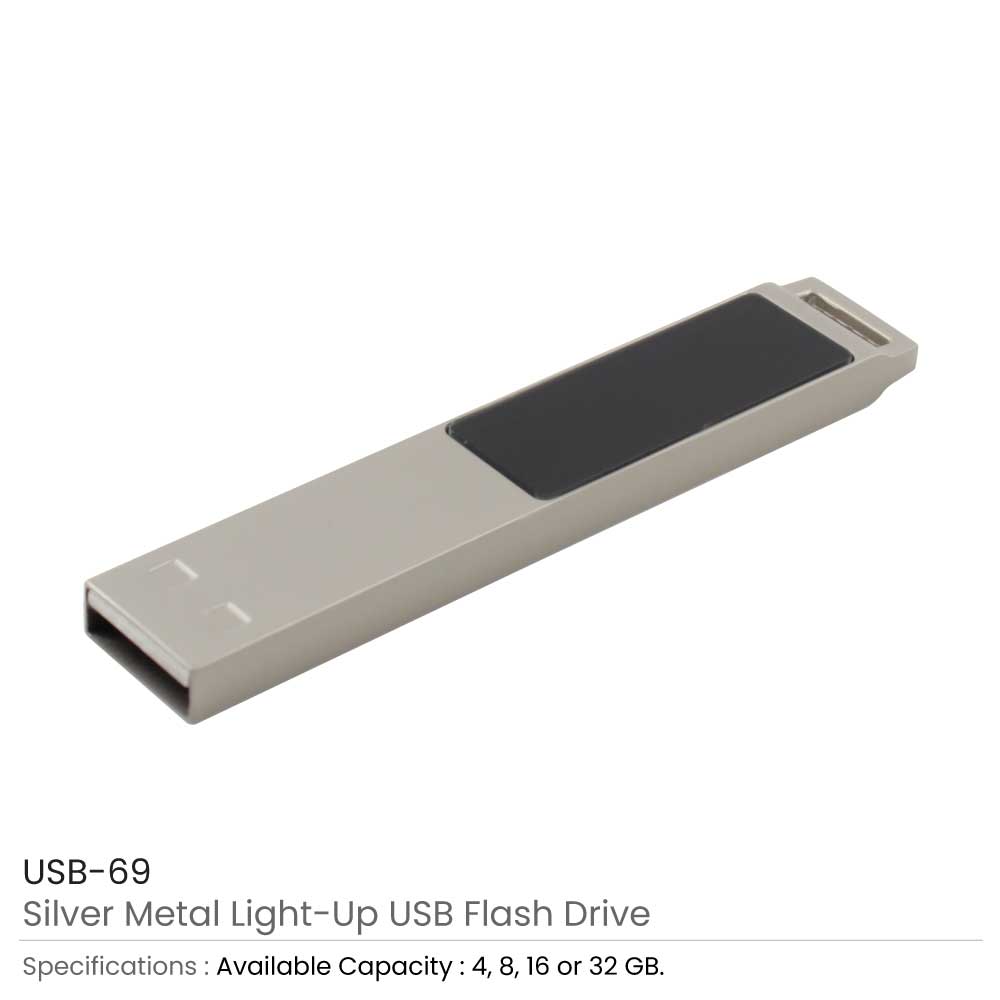 Light-Up Silver Metal 16GB USB 3