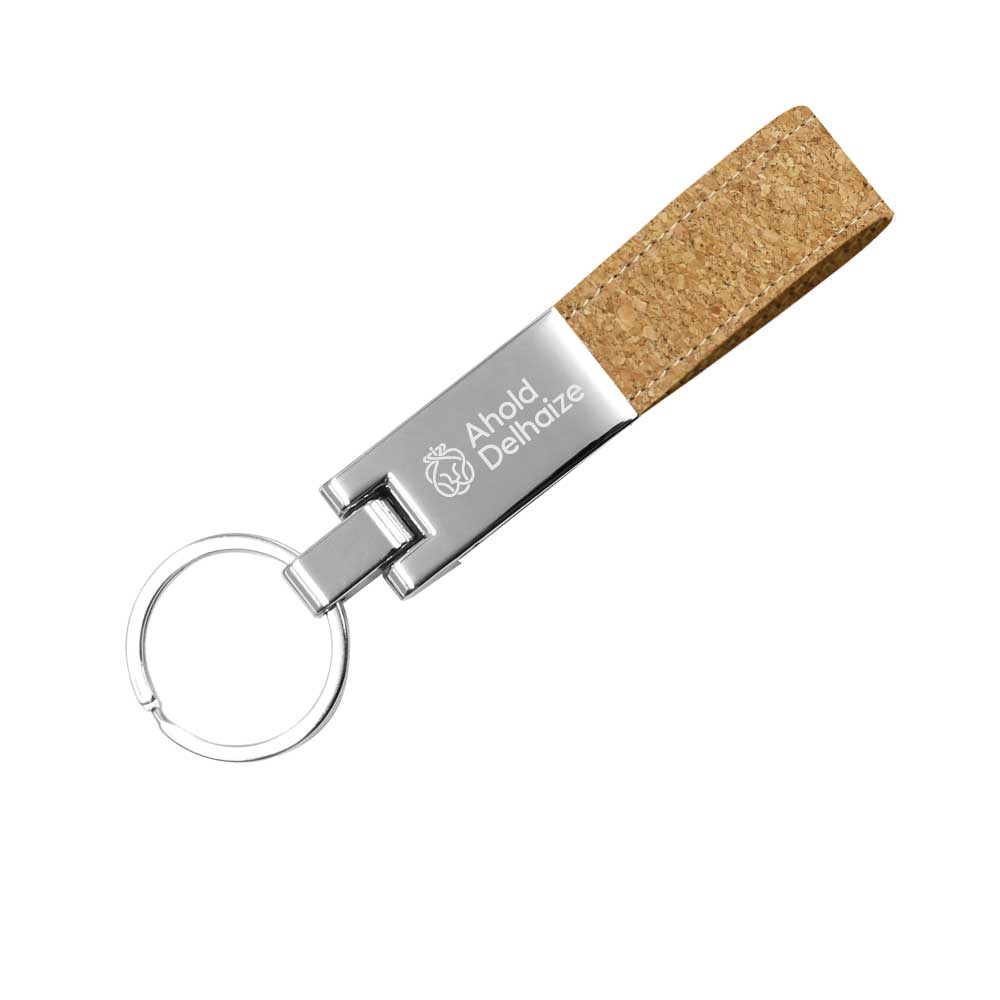 Metal Keychain with Cork Strap 2
