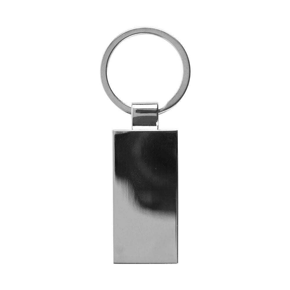 Rectangular Bamboo and Metal Keychains 32mm 5
