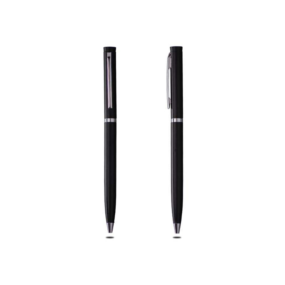 Thin Metal Pen with Chrome Ring 2