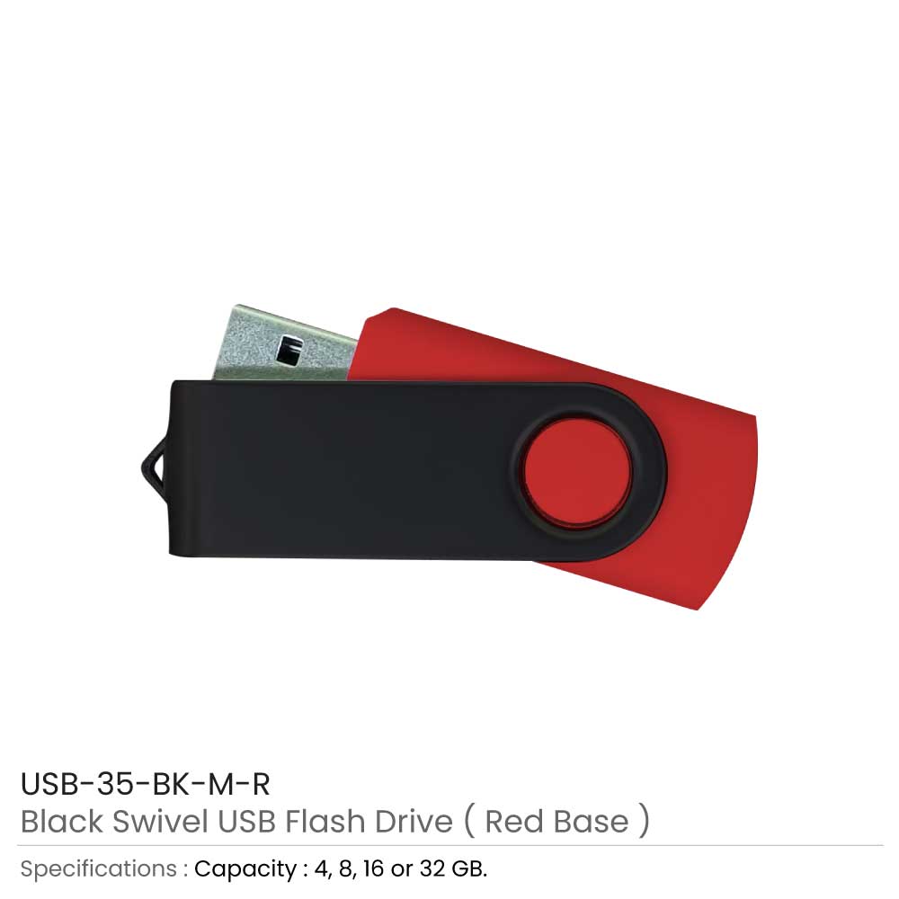 Black Swivel USB Flash Drives 12