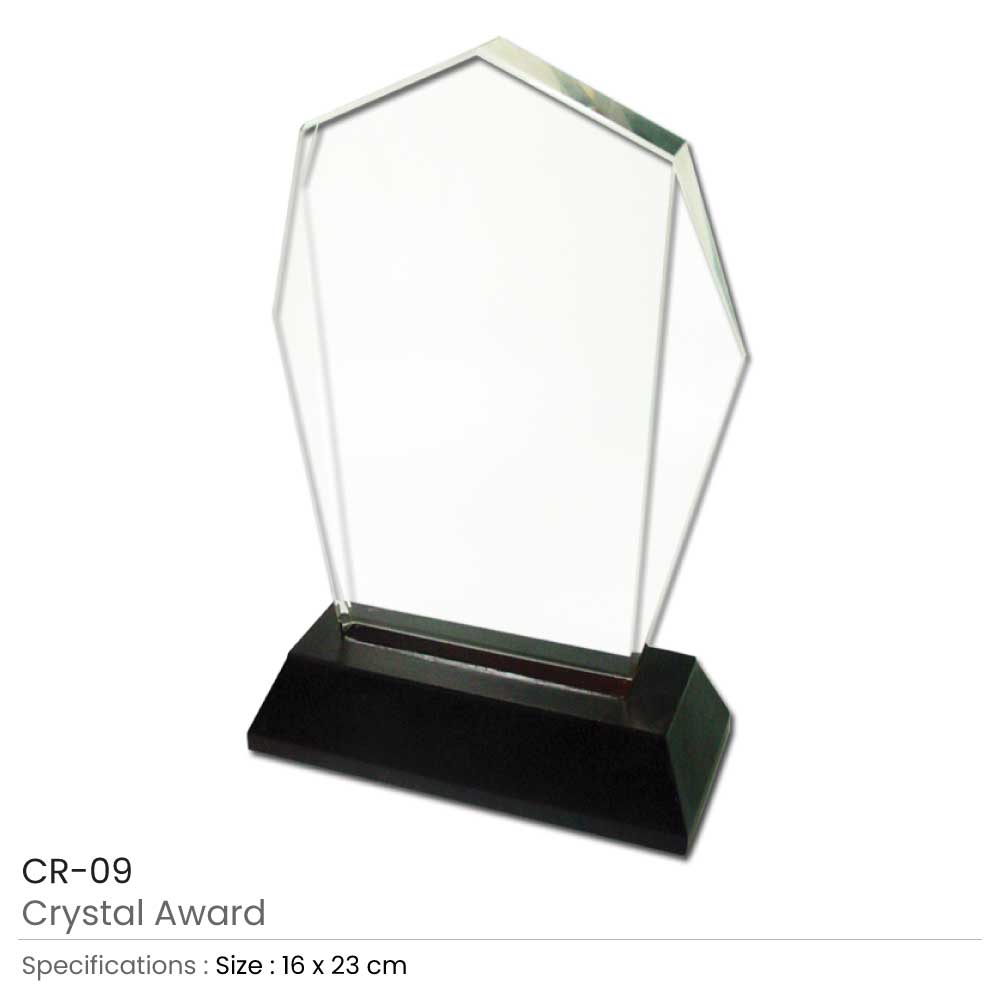 Crystal Award with Black Base in Wooden Box 3