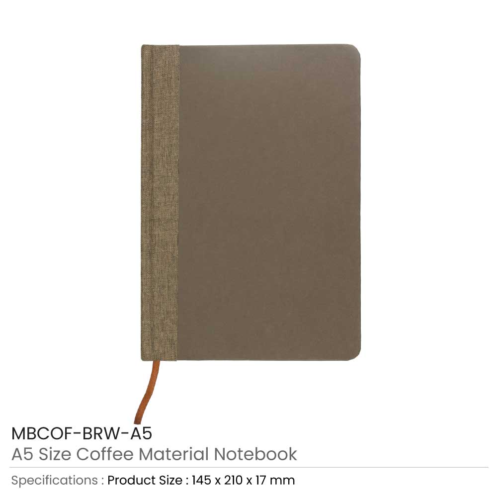 A5 Coffee Material Notebooks | 96 sheets & Page Marker 4