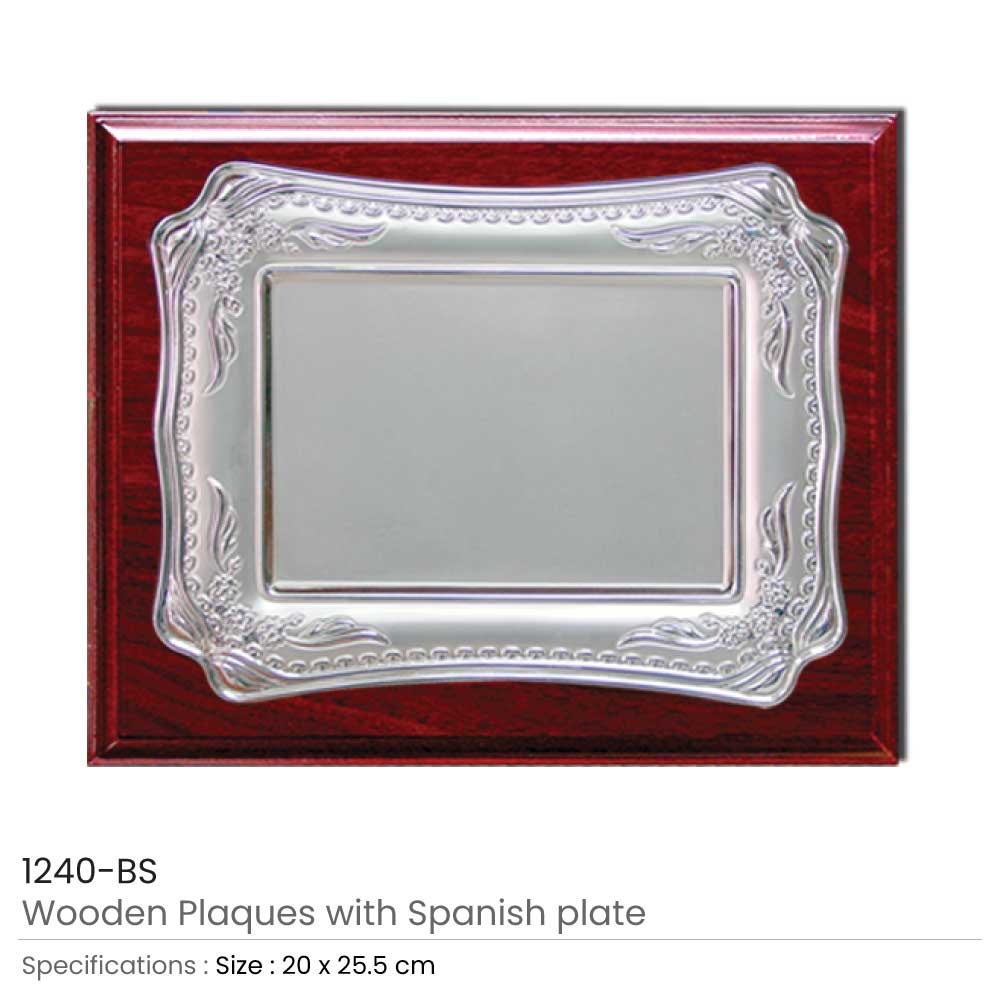 Wooden Plaques Silver Laserable Plate 1240 3