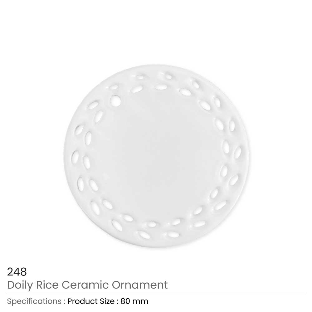 Doily Rice Ceramic Ornaments 3