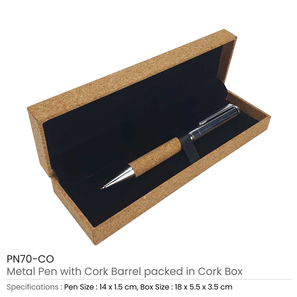 Metal Pen with Cork Barrel and Box 4