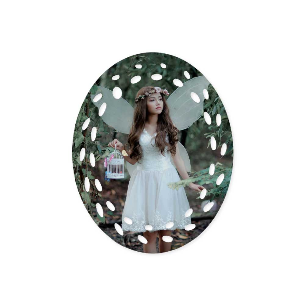 Oval Doily Ceramic Ornaments 2