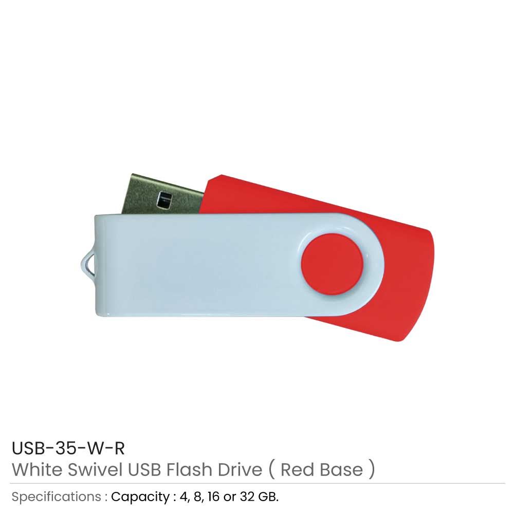 White Swivel USB Flash Drives 5