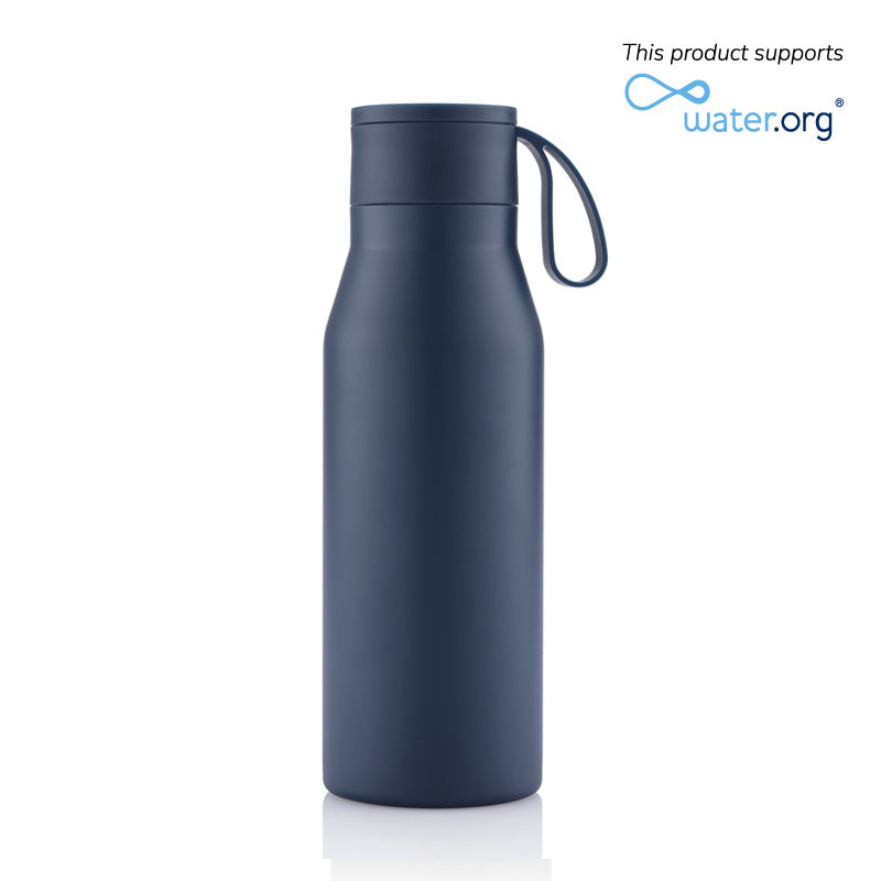 Recycled Stainless Steel Vacuum Bottle with Loop