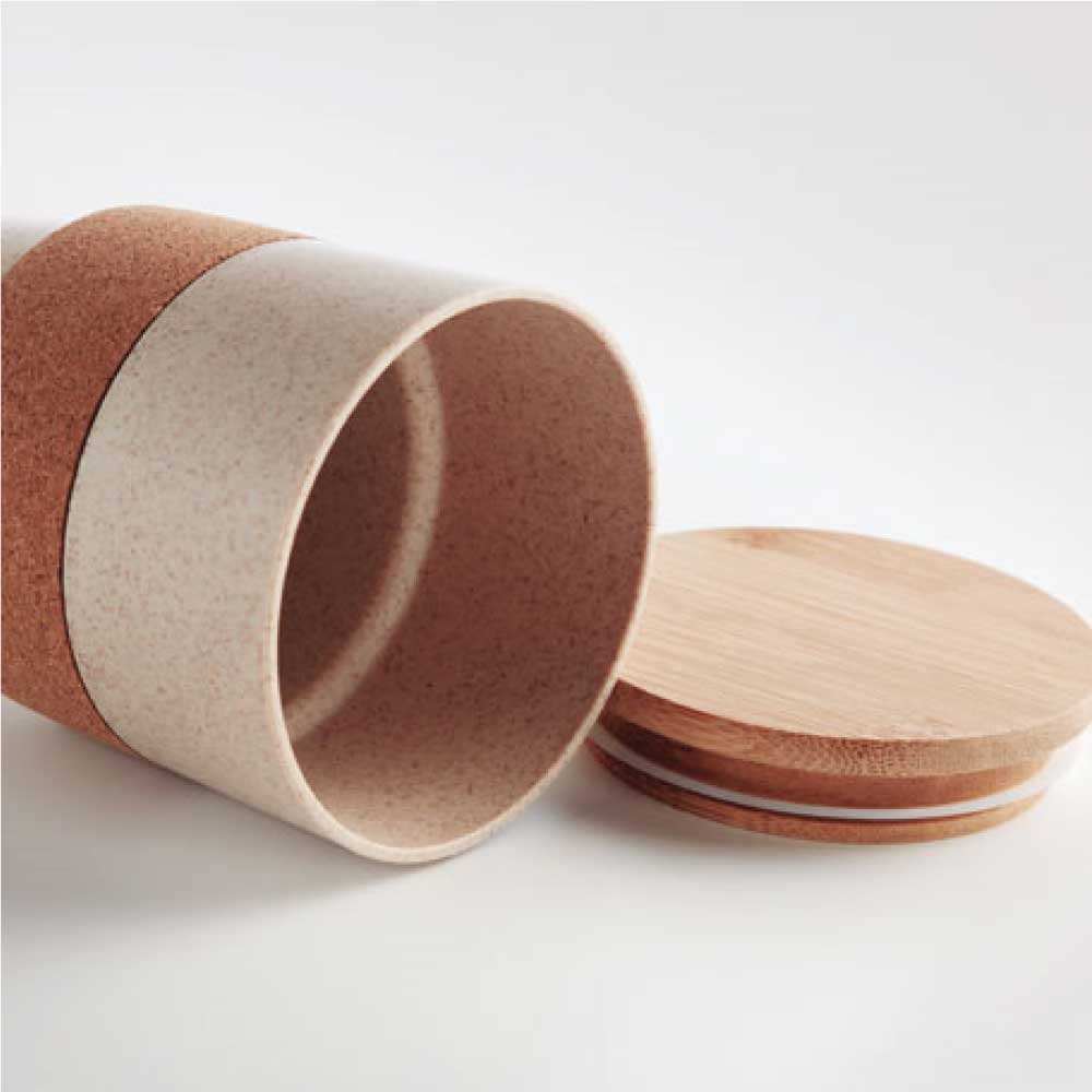 Wheat Straw Cups with Bamboo Lid and Cork Grip 4