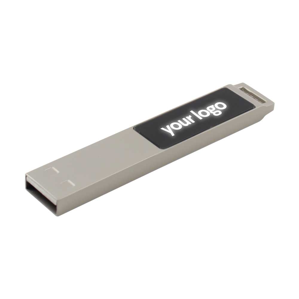 Light-Up Silver Metal 16GB USB 2