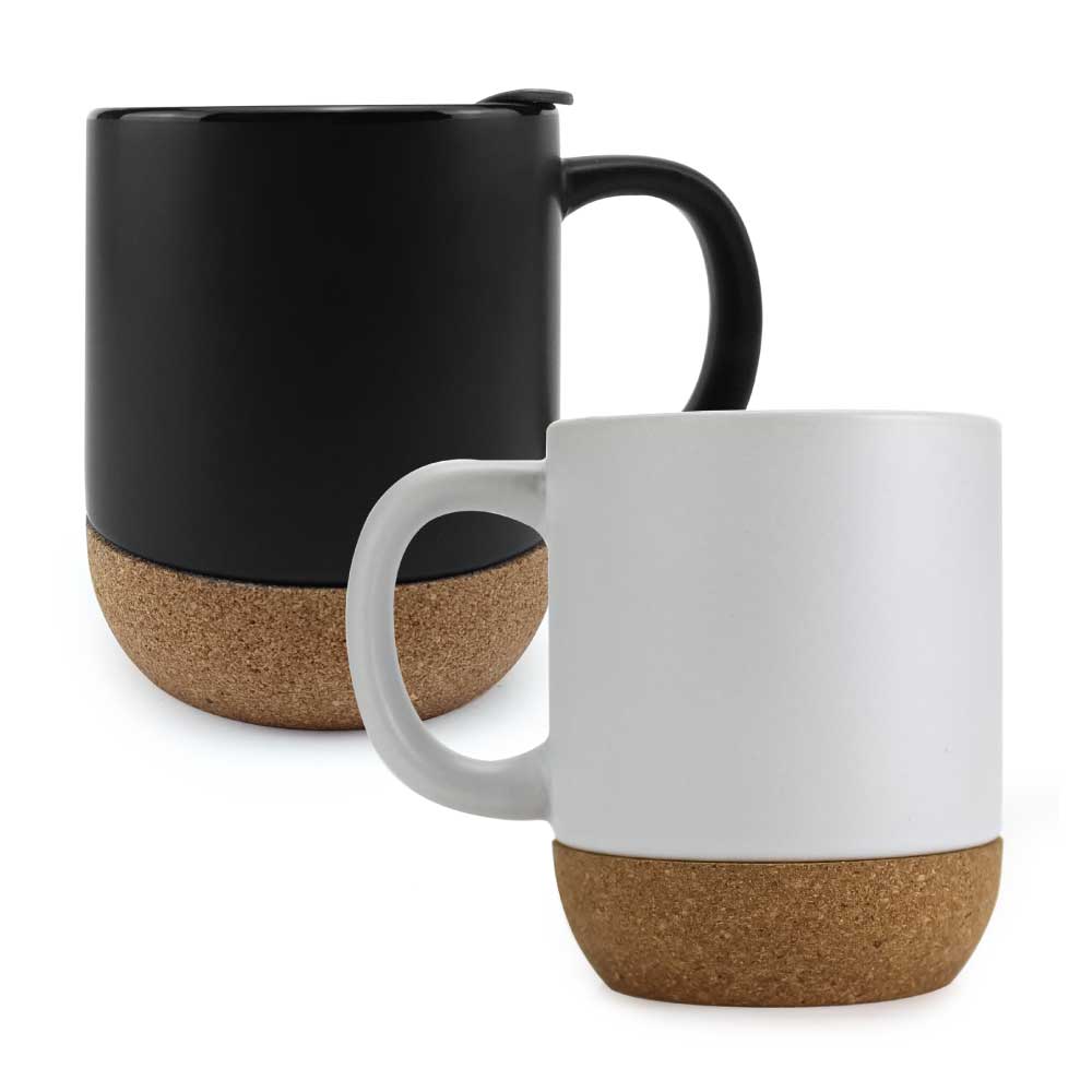Ceramic Mugs with Cork Base and Lid 1