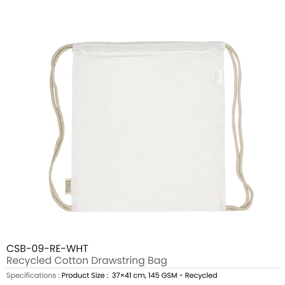 Recycled Cotton Drawstring Bags 5