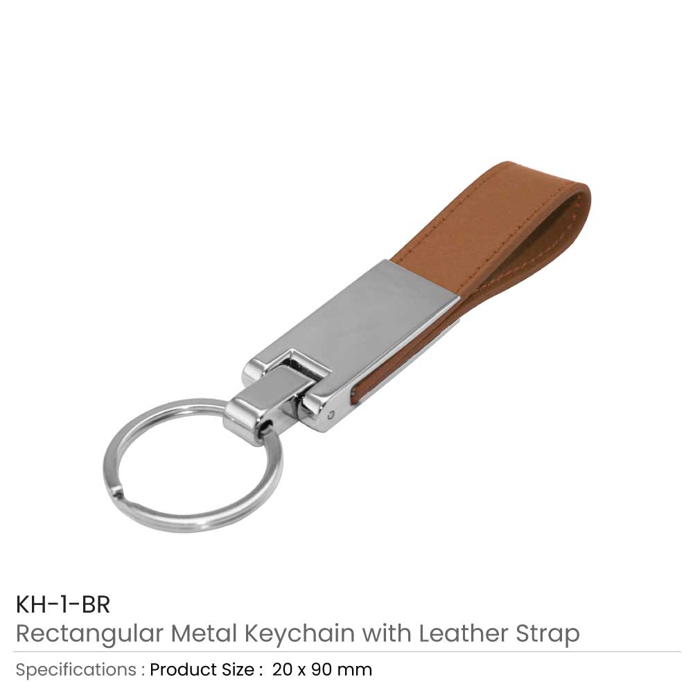 Metal Key Chains with Leather Strap 3