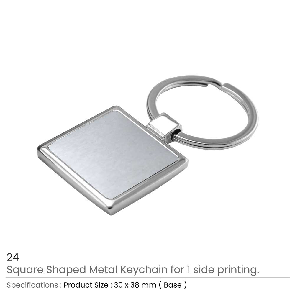 Square Metal Keychains 3