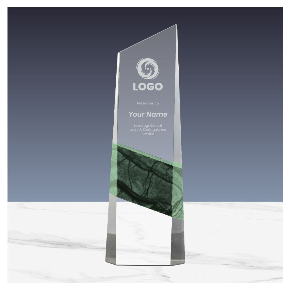 Vertical Crystal and Marble Awards in Hardboard Box 2