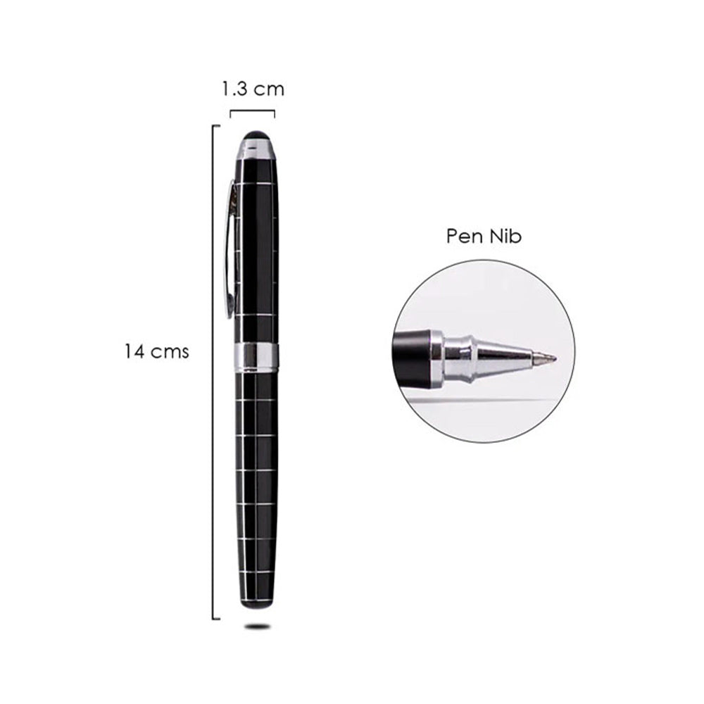 Roller Pen with Silver Grid Design 2