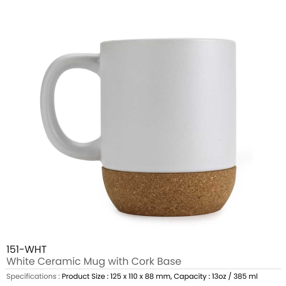 Ceramic Mugs with Lid and Cork Base 385 ml 3