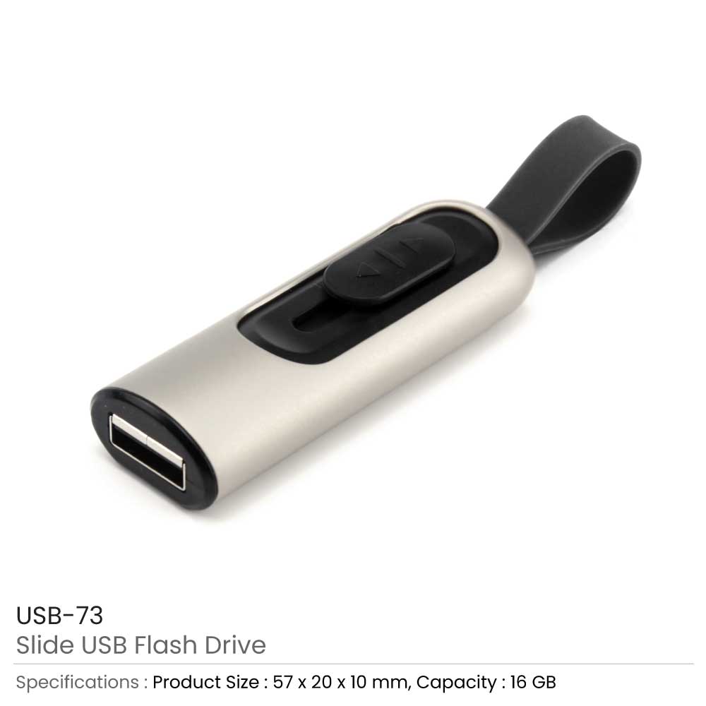 Slide Button USB 16GB with Strap 3