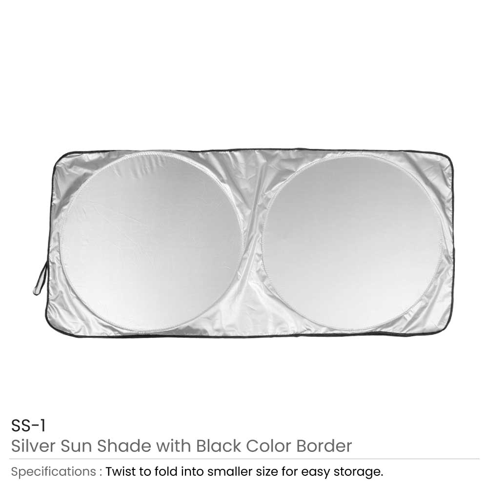 Silver Nylon Car Sunshades Custom Promotional Item 3