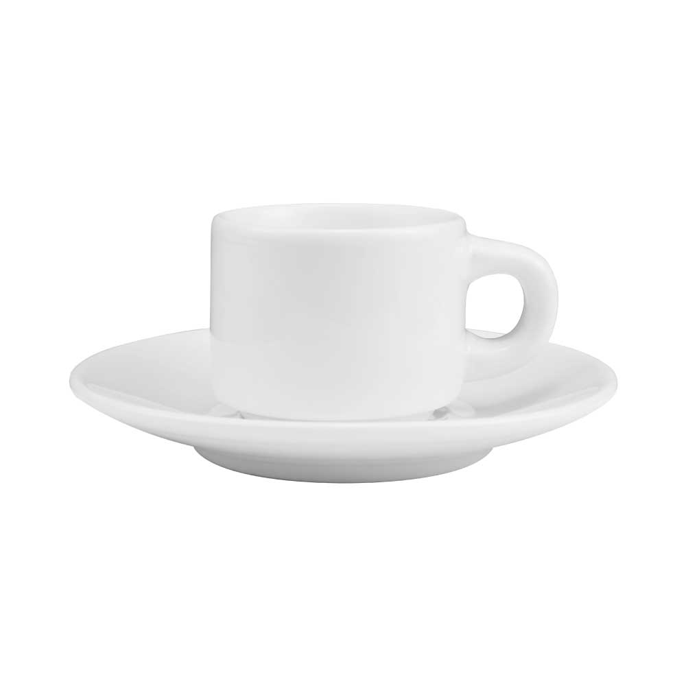 Sublimation White Ceramic Cup & Saucer 77ml Capacity 1
