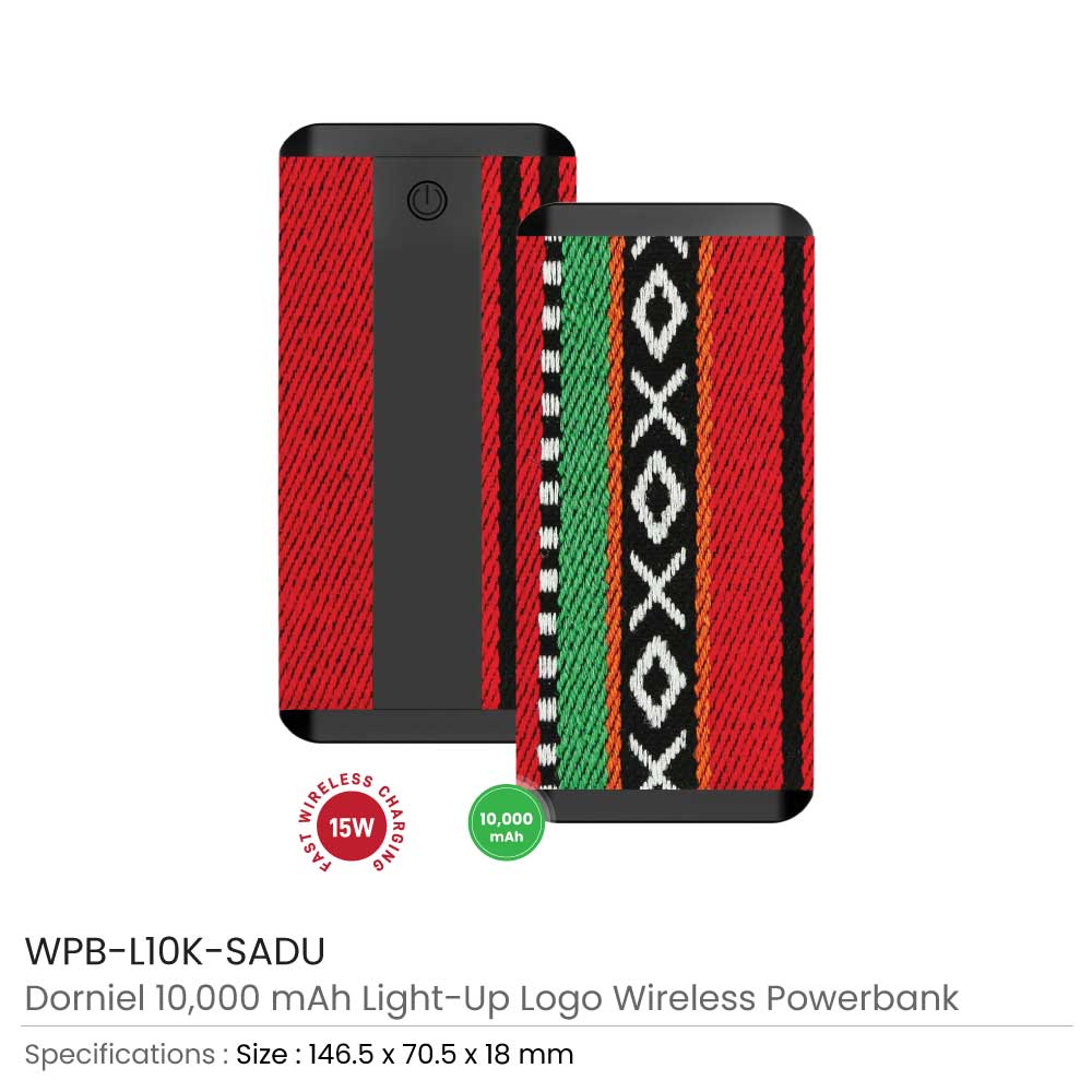 Dorniel Fast Wireless Powerbank 15W 10K mAh & Light-up Logo 2