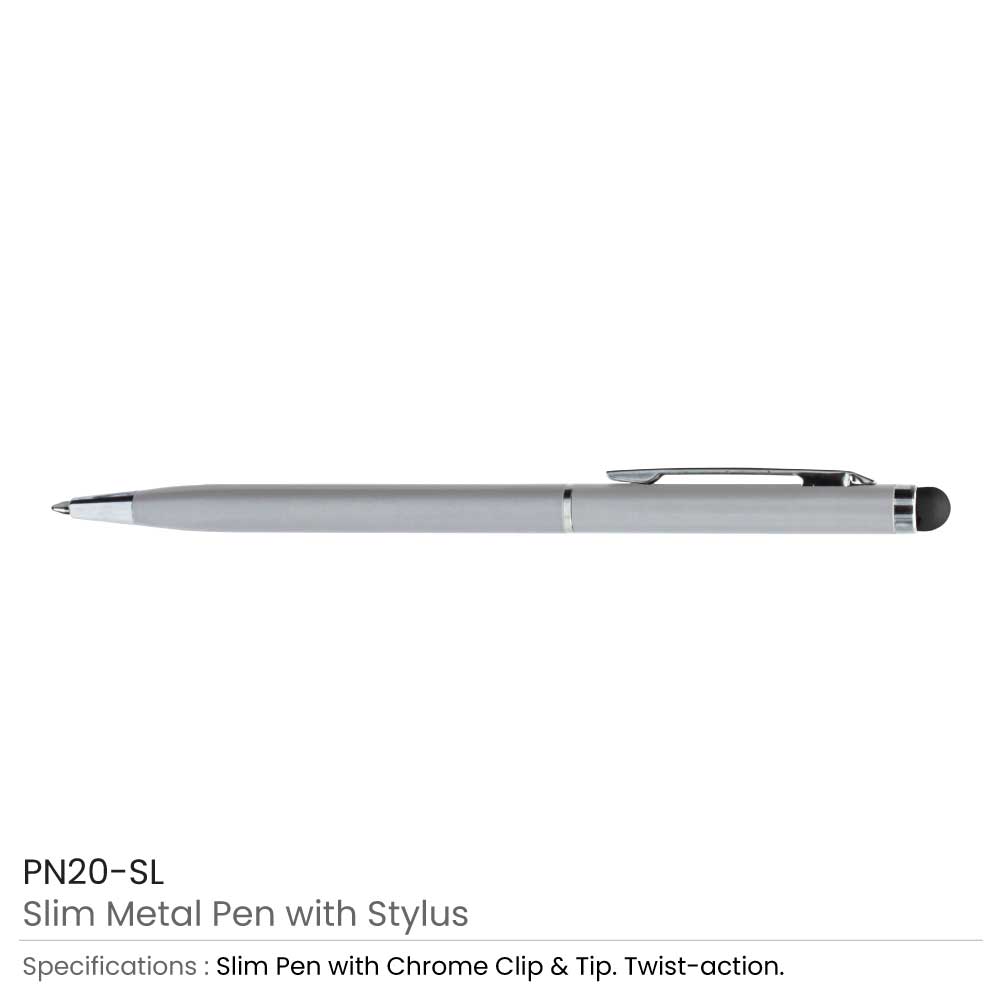Slim Metal Pens with Stylus 4