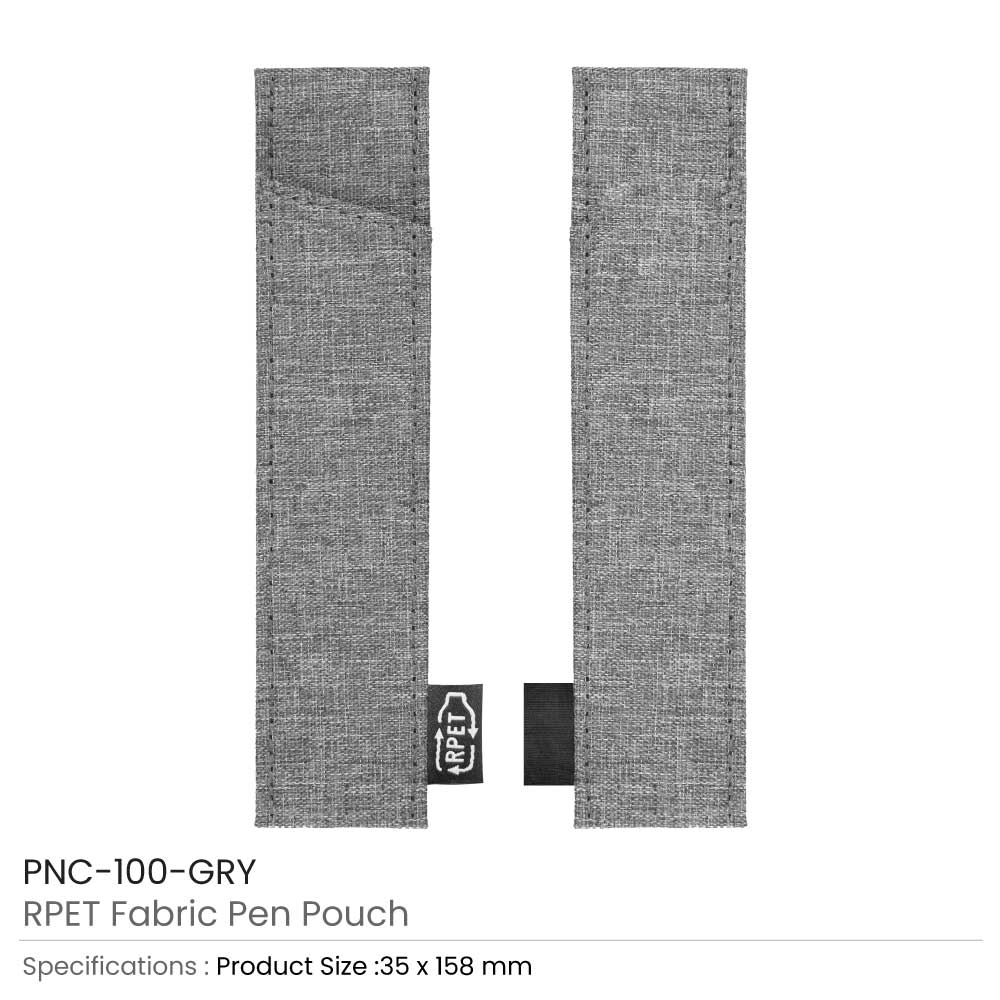 RPET Fabric Pen Pouches with Textured Design 4
