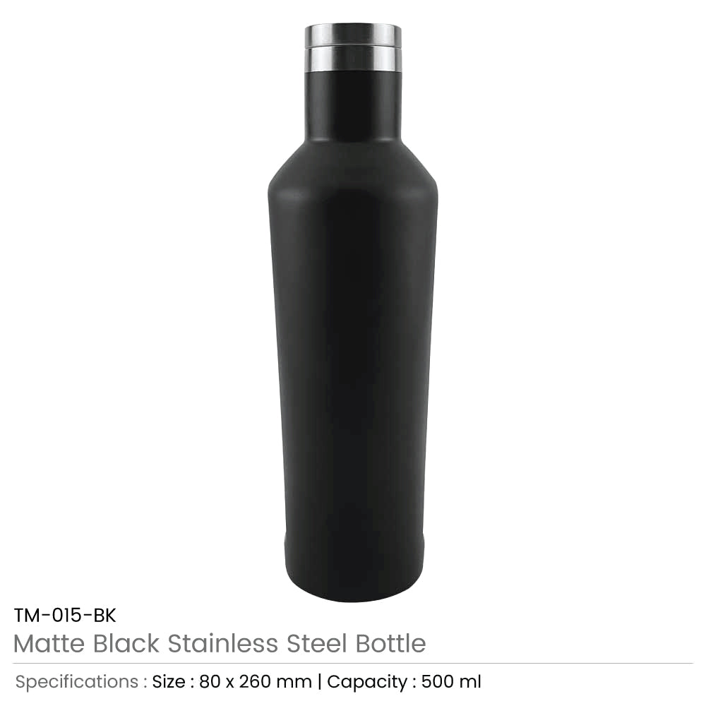 Matte Black Stainless Steel Bottles 500ml 4